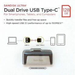 Sandisk Ultra Dual Drive USB Type-C - USB-flashstation - 128 GB - USB 3.0-0