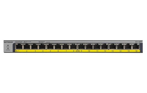 NETGEAR GS116PP - Switch - onbeheerd - 16 x 10/100/1000 (PoE+) -53892