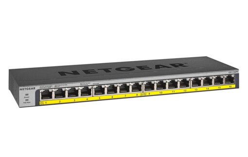 NETGEAR GS116PP - Switch - onbeheerd - 16 x 10/100/1000 (PoE+) -53891