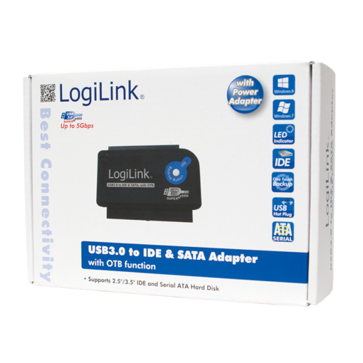 LogiLink USB 3.0 to IDE & SATA Adapter with OTB-0