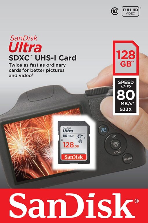 SanDisk Ultra - 128 GB - SDXC UHS-I - 80 MB/s-0