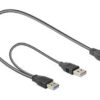 Delock Cable USB 3.0-A male > USB 3.0-micro B male + USB 2.0-A male-0