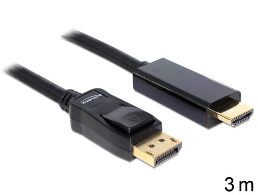 Delock Cable Displayport 1.1 male > High Speed HDMI-A male passive 3 m black-0