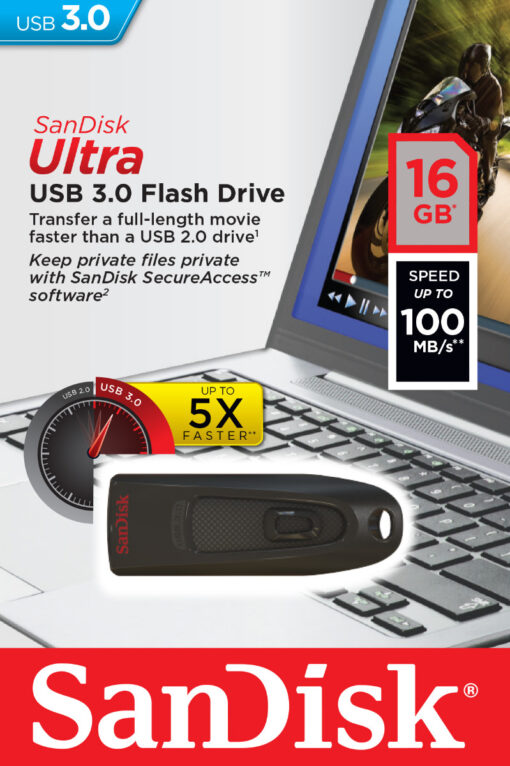 SanDisk Ultra USB 3.0 Flash Drive - USB-flashstation - 16 GB-51467