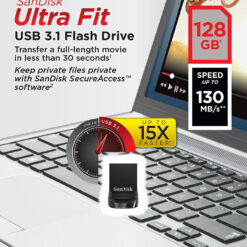 SanDisk Ultra Fit USB 3.1 Flash Drive - USB-flashstation - 128 GB-0