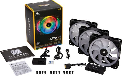 Corsair LL120 RGB 120mm RGB LED PWM Fan — 3 Fan Pack with Lighting Node PRO-52152