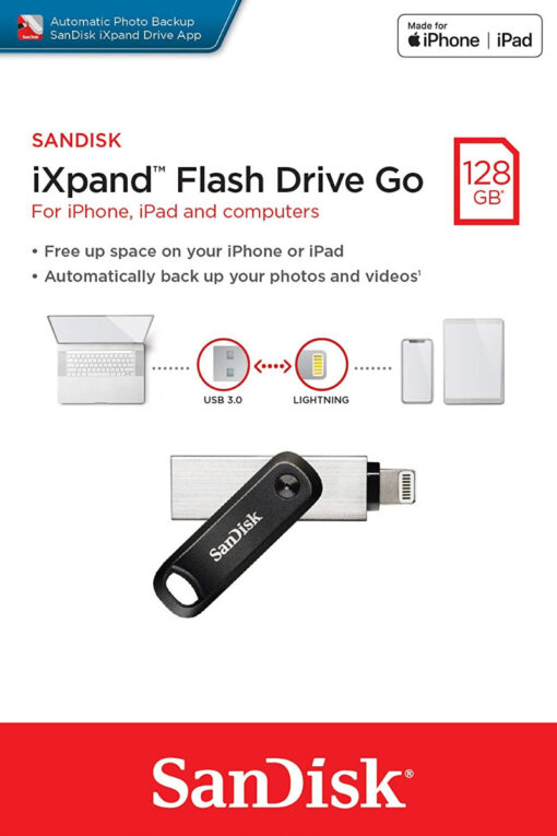 SanDisk iXpand-flashdrive Go voor iPhone en iPad - 128 GB-56481