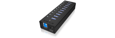RaidSonic ICY BOX IB-AC6110 Active 10-port USB 3.0 hub in a robust aluminum enclosure-58897