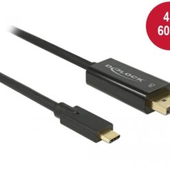 Delock Cable USB Type-C male > DisplayPort male (DP Alt Mode) 4K 60 Hz - 1 m-0