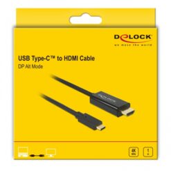 Delock Cable USB Type-C male > HDMI male (DP Alt Mode) 4K 60 Hz - 1 m-58976
