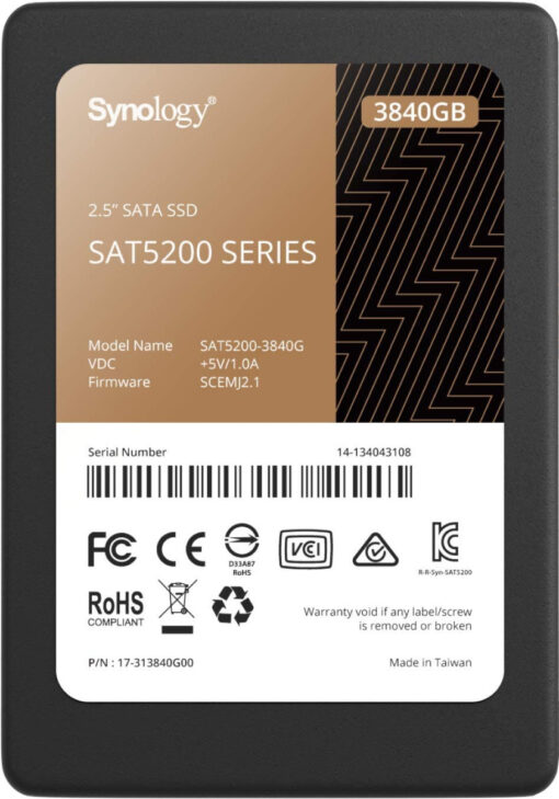 Synology SAT5200-3840G - Solid state drive - 3840 GB - intern - 2.5" - SATA 6Gb/s-0