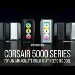 Corsair iCUE 5000X RGB Tempered Glass Mid-Tower ATX PC Smart Case - Black-61040