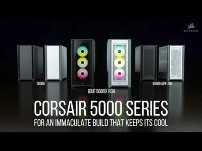 Corsair iCUE 5000X RGB Tempered Glass Mid-Tower ATX PC Smart Case - Black-61040
