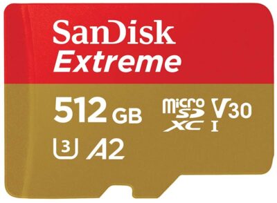 SanDisk Extreme - 512 GB - microSDXC U3 - 160MB/s - V30 - A2-62358