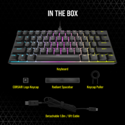 Corsair K65 RGB MINI 60% Mechanical Gaming Keyboard — CHERRY MX SPEED — Black-62083
