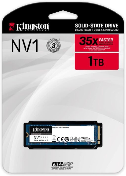 Kingston NV1 - Solid state drive - 1 TB - intern - M.2 2280 - PCI Express 3.0 x4 (NVMe)-62425