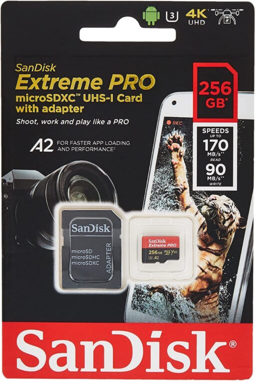 SanDisk Extreme PRO - 256 GB - microSDXC UHS-I ( SD adapter inbegrepen )-0