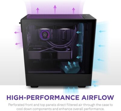 NZXT H5 Compact Mid-tower Airflow Case - Black - Afbeelding 3