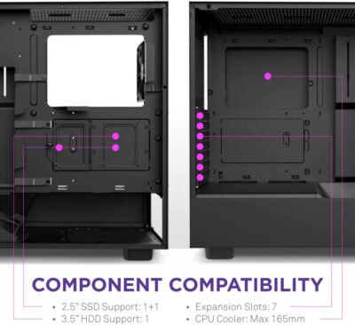 NZXT H5 Compact Mid-tower Airflow Case - Black - Afbeelding 4
