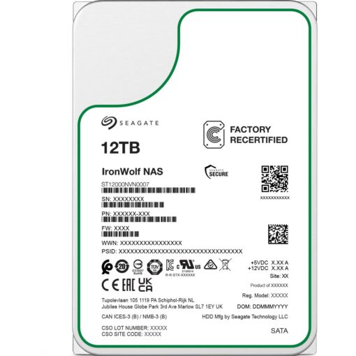 Seagate IronWolf ST12000VN0007 - 12 TB - SATA-600 - Recertified - 1 jaar garantie