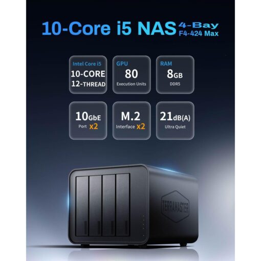 TerraMaster F4-424 Max 4-Bay High Performance Hybrid NAS - Afbeelding 3