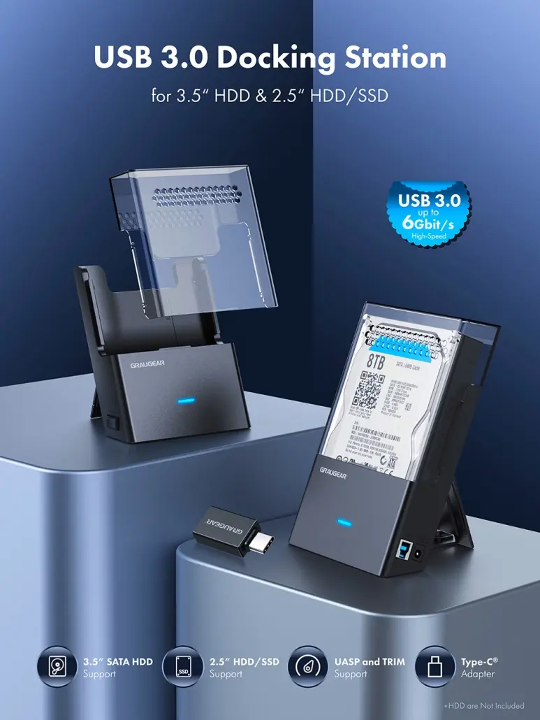 GRAUGEAR G-3502-AC HDD/SSD Docking Station – USB 3.2 Gen 1 - Afbeelding 3