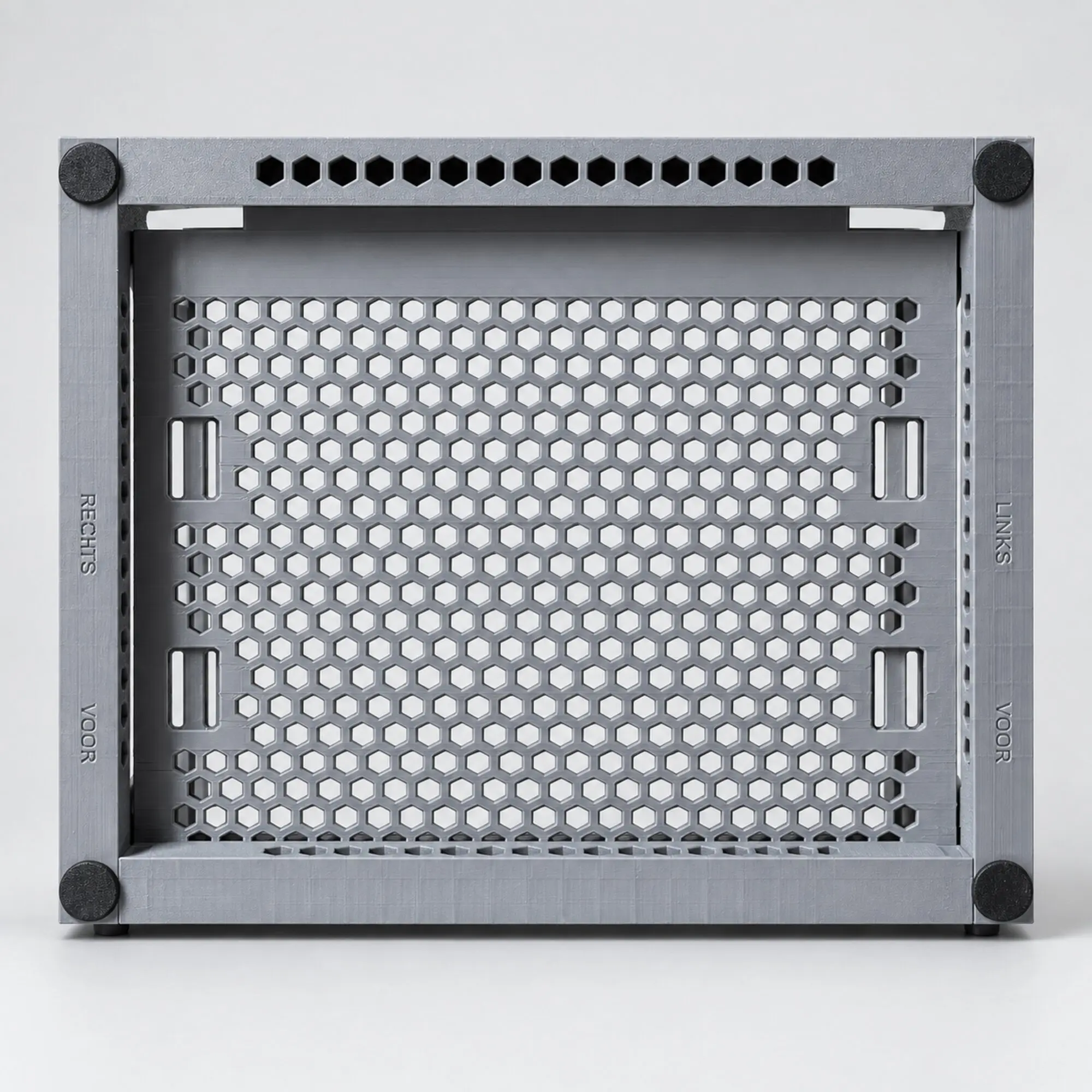 10 inch rack 5U – onderkant met honingraatopeningen