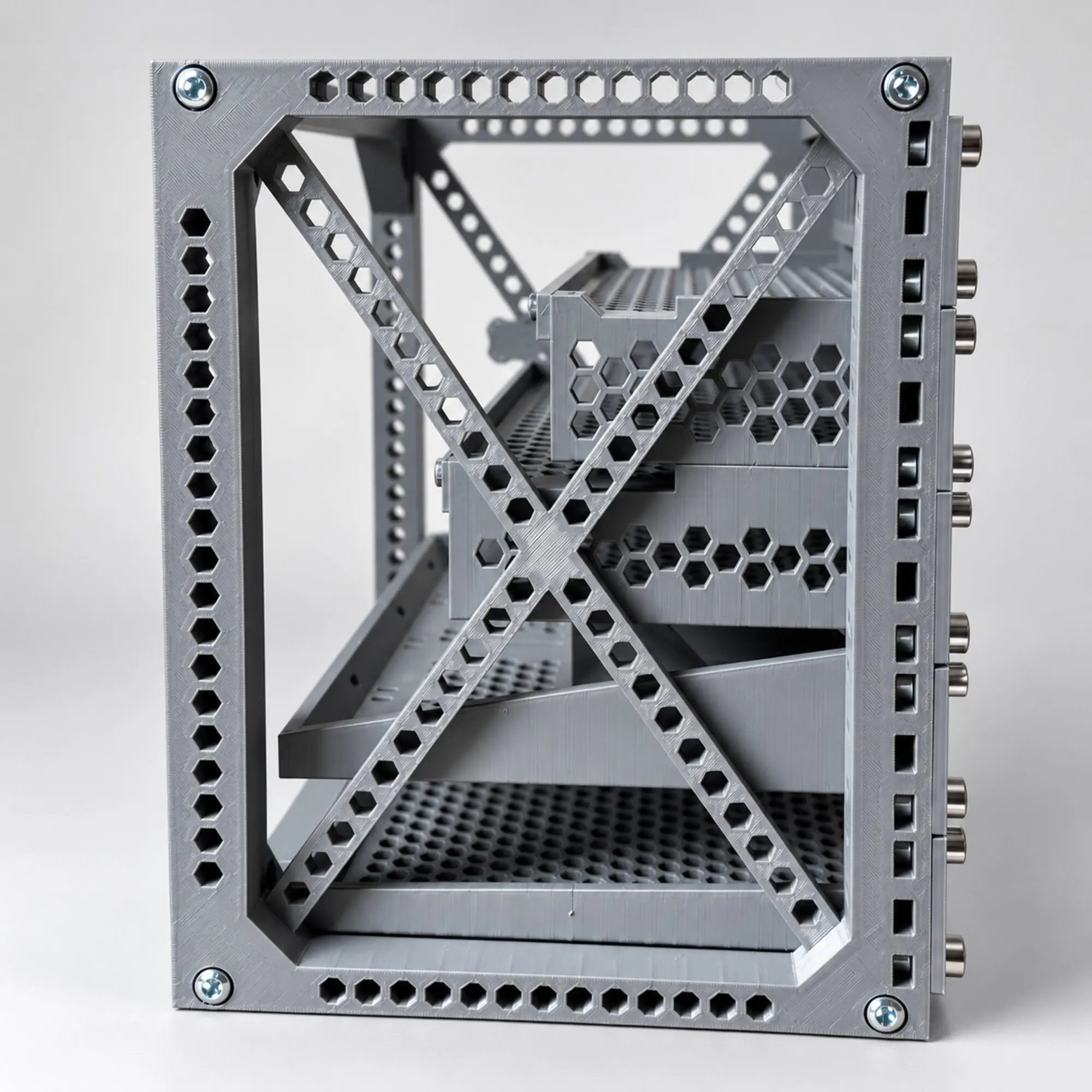 10 inch rack 5U – zijframe met kruisversteviging