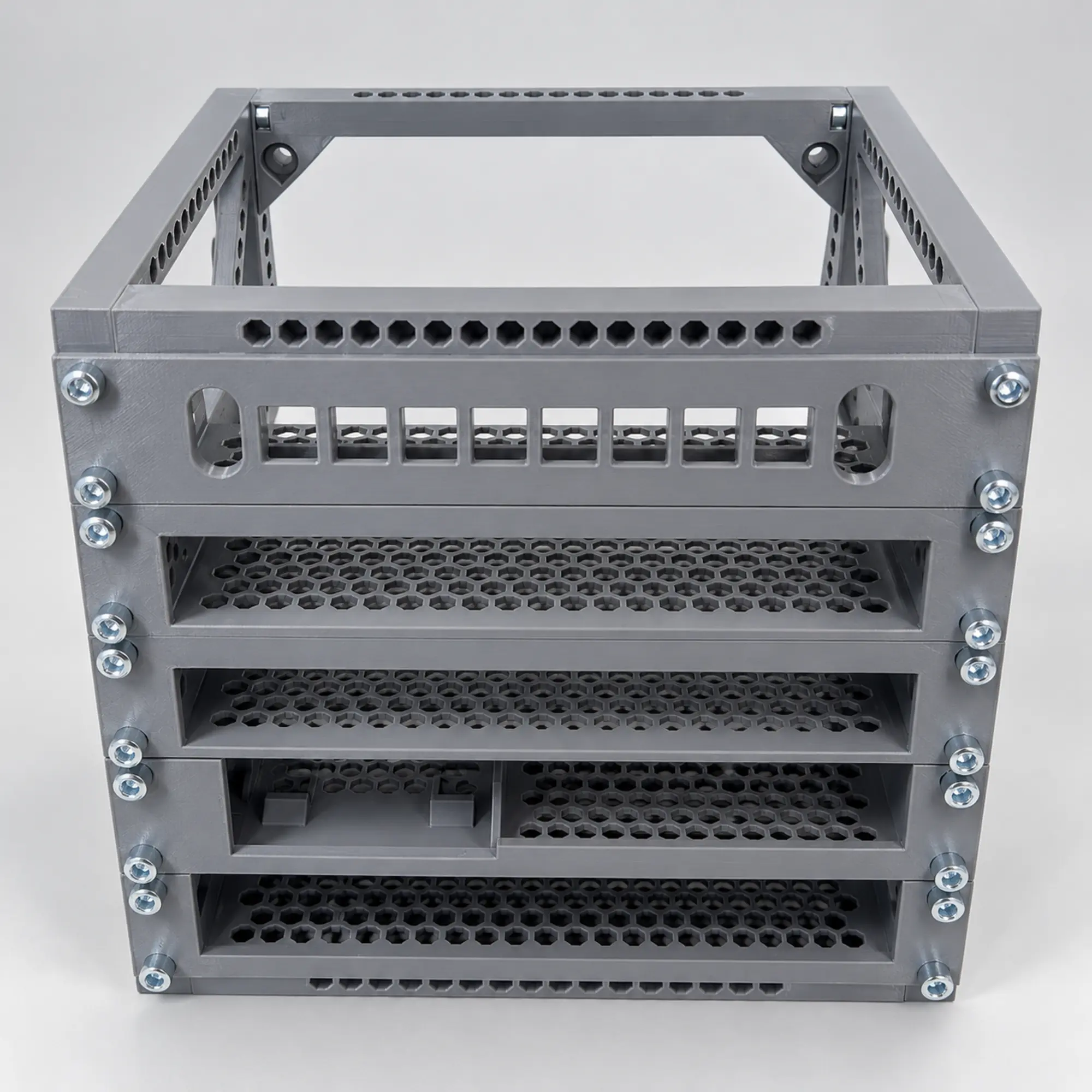 10 inch rack 5U – voorkant met rackmodules