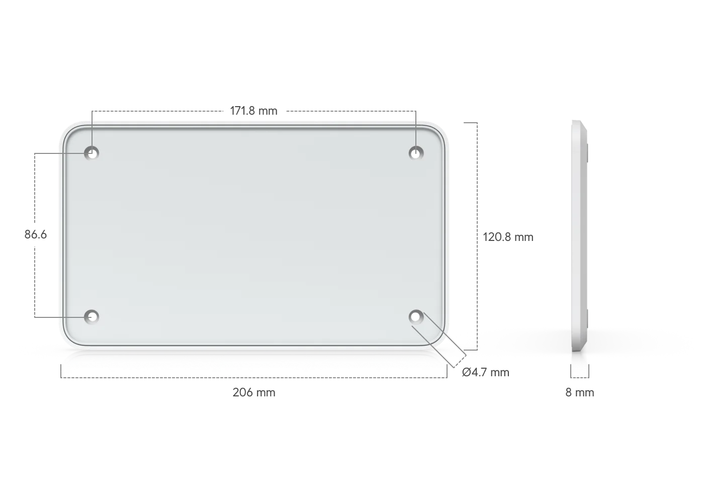 Ubiquiti Floating Mount – afmetingen en aansluitingen