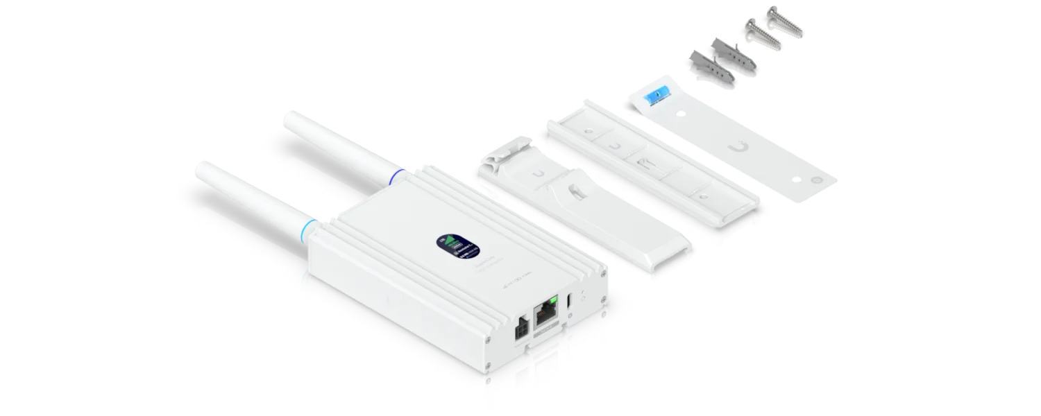 SuperLink Gateway HA met antennes, montagebeugels en bevestigingsmateriaal