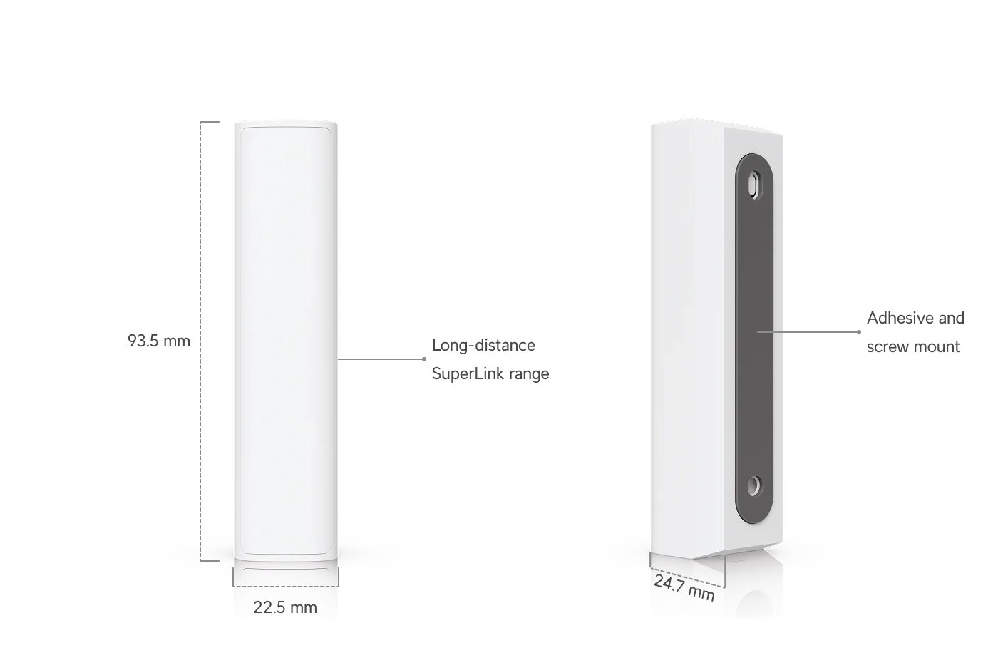 SuperLink Motion Sensor – afmetingen en aansluitingen