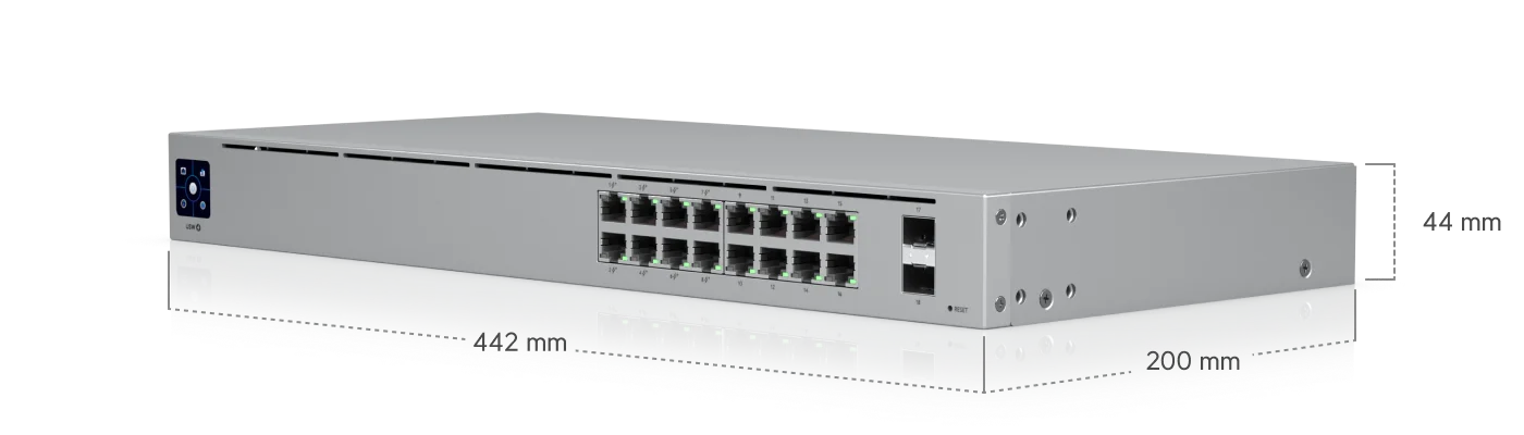 UniFi Switch 16 PoE – afmetingen