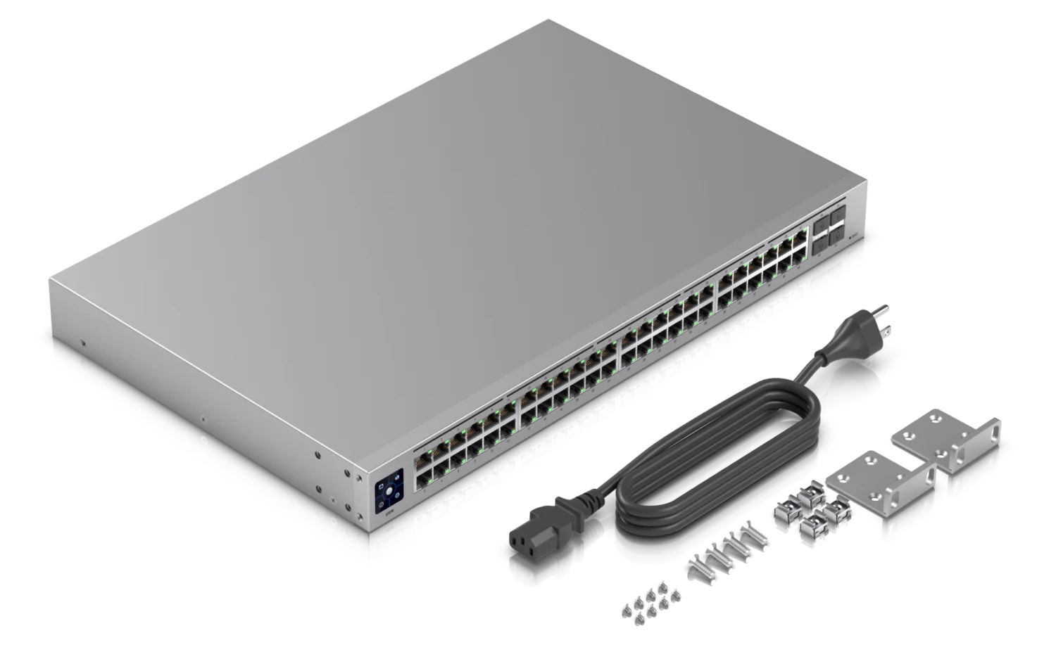 UniFi Switch 48 – switch, voedingskabel en rackmateriaal