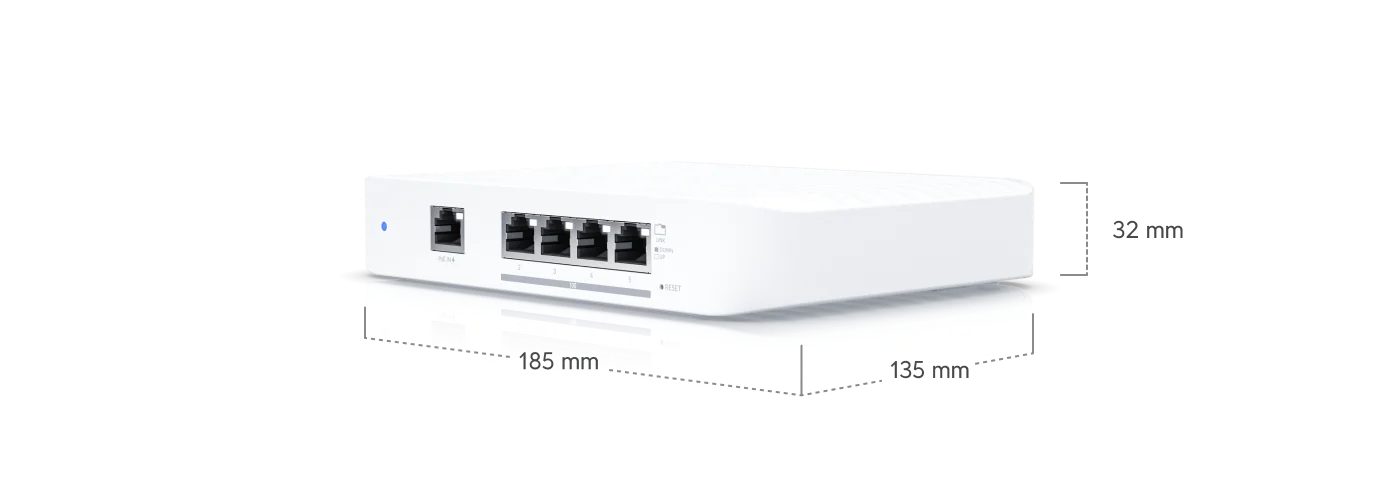 UniFi Switch Flex XG – afmetingen van de behuizing