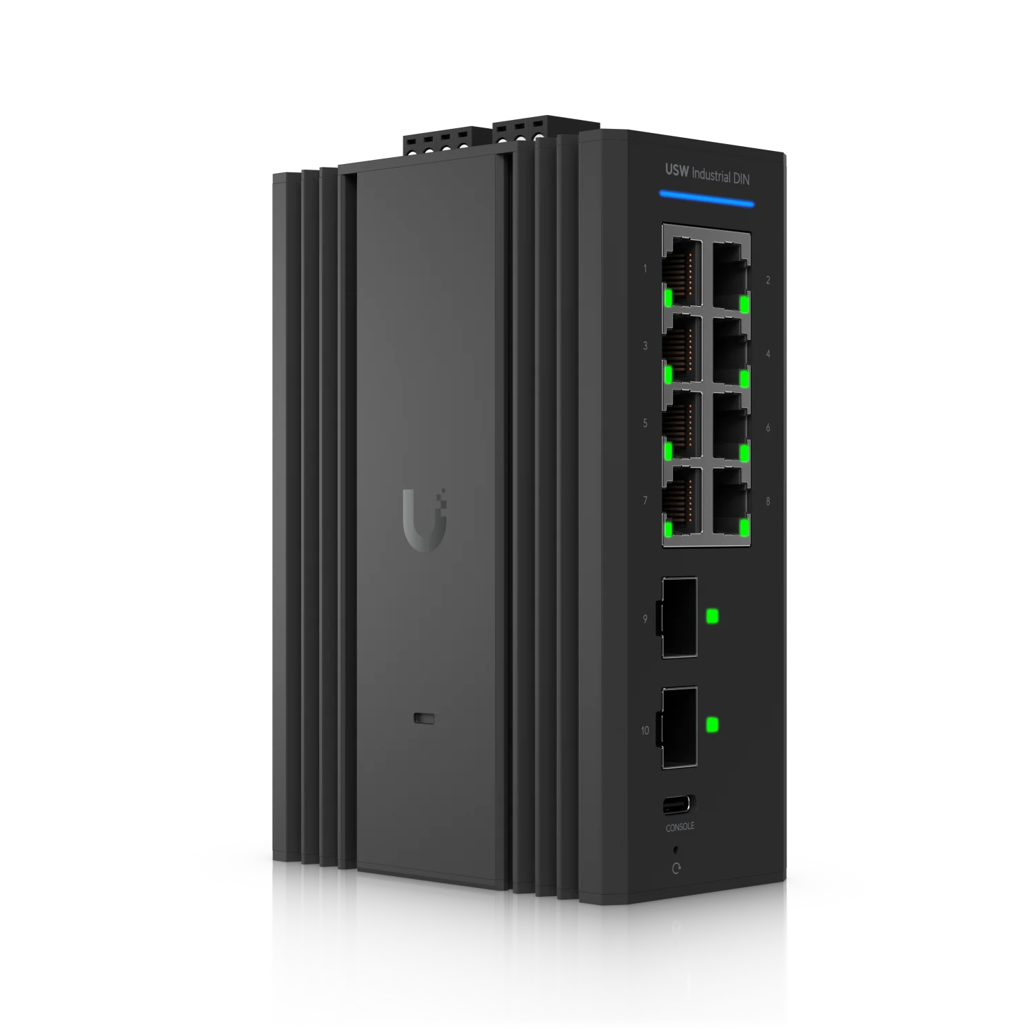 Ubiquiti USW-Industrial-DIN-8 | UniFi Switch Industrial DIN 8 – industriële GbE-switch