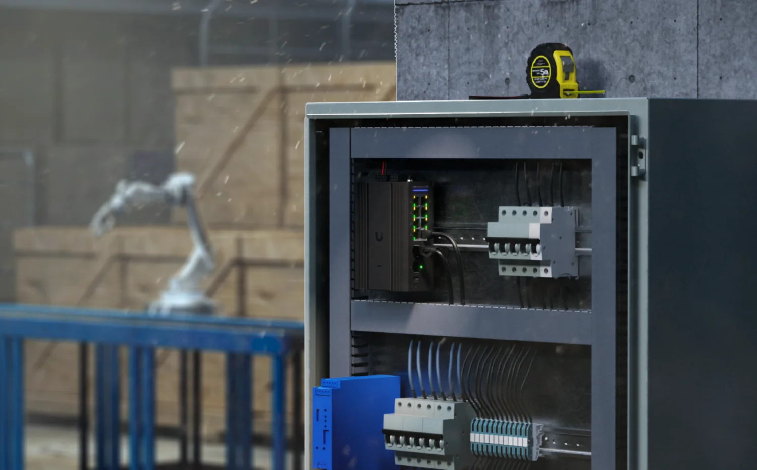 USW-Industrial-DIN-8-PoE – montagevoorbeeld 1