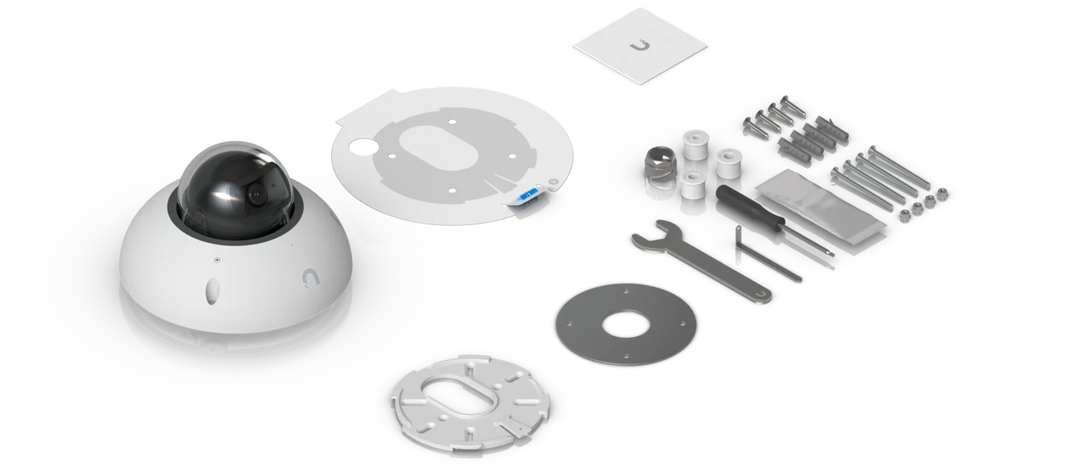 UniFi G6 Dome in wit met standaard montagemateriaal
