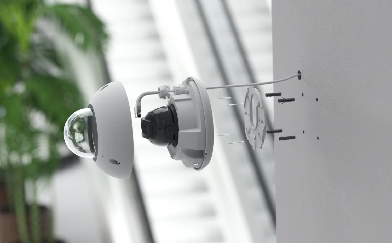 UniFi G6 Dome in wit: wandmontage met montageplaat