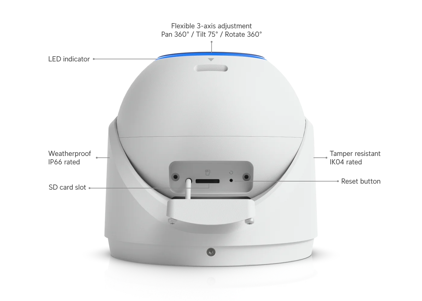 G6 Pro Turret wit – technische tekening