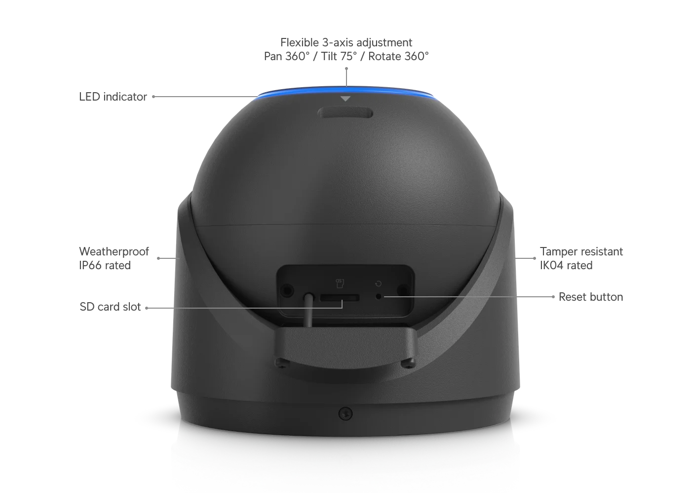 G6 Pro Turret zwart – technische tekening